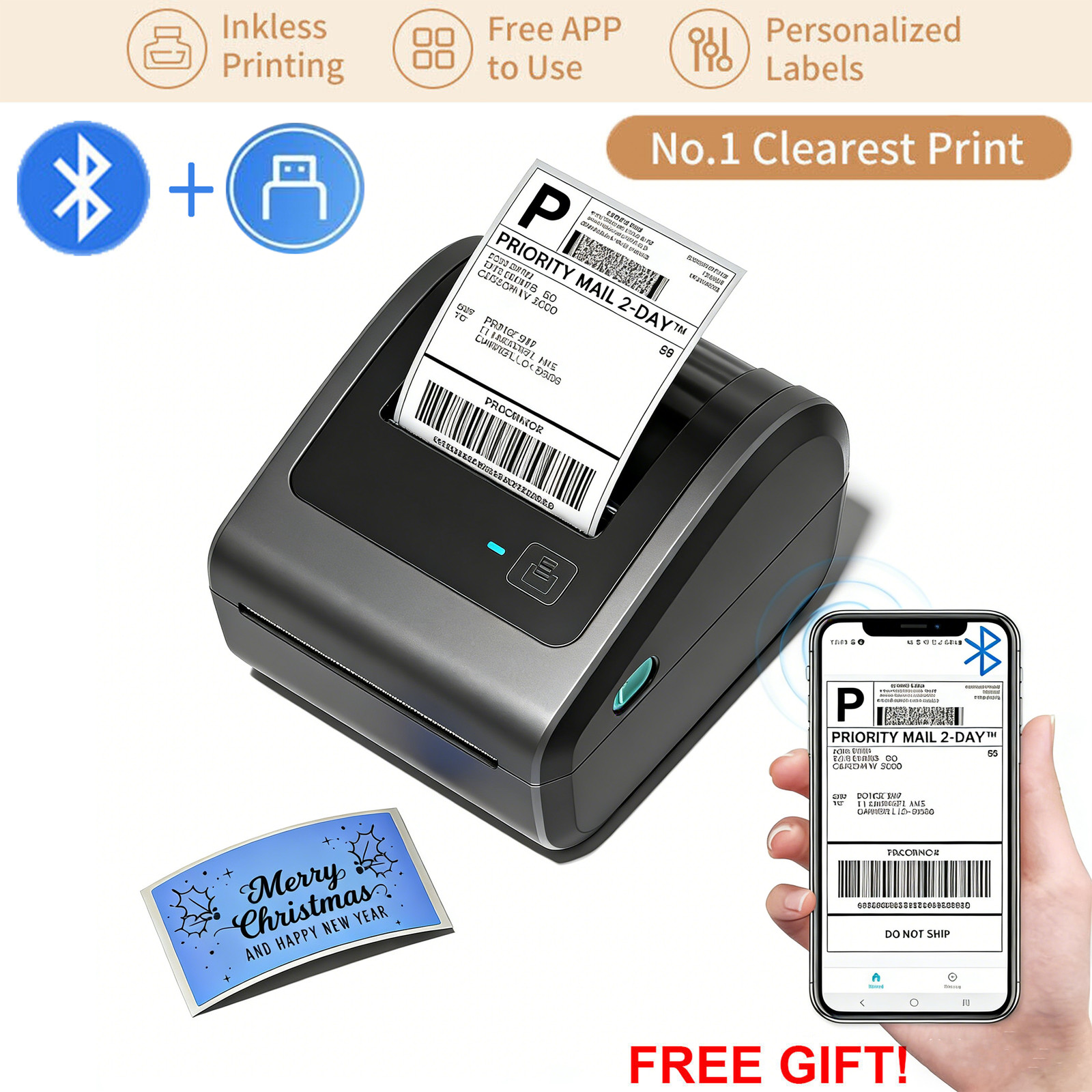 Phomemo D450BT 4x6 Thermal Label Printer for logistics Shipping Labels 300dpi