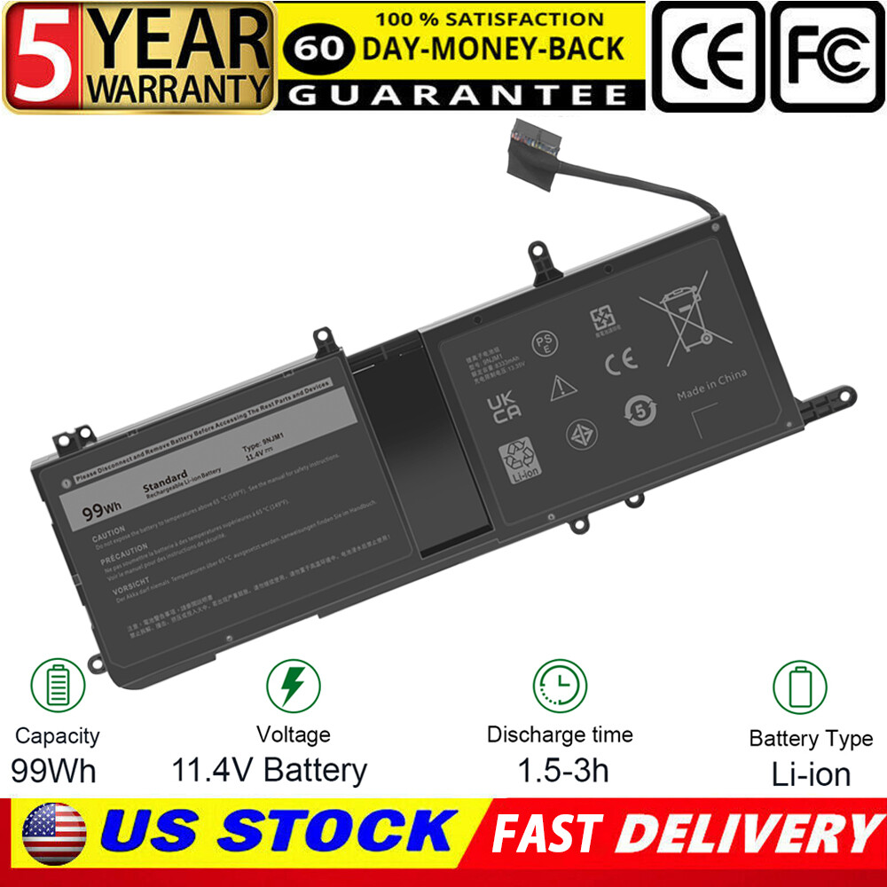 9NJM1 Laptop Battery For Dell Alienware 15 R3 R4 17 R4 R5 01D82 0HF250 MG2YH PC