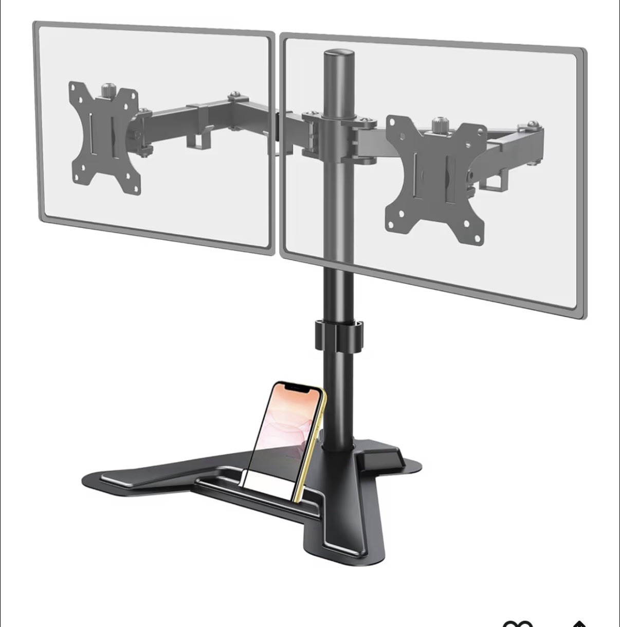 MOUNT PRO Dual Monitor Stand, Free-Standing Full Motion Monitor Desk Mount Fi...