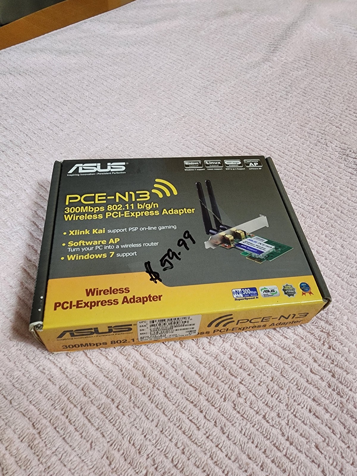 ASUS PCE-N13 Wireless-N 300Mbps PCI-E WiFi Adapter Card