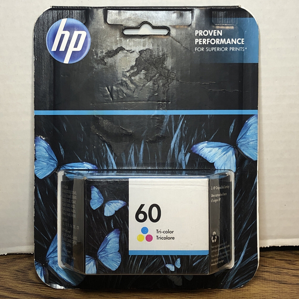 Genuine HP 60 Tri-Color Ink Cartridge CC643WN#140 New in EnviroShell Exp 05/2020