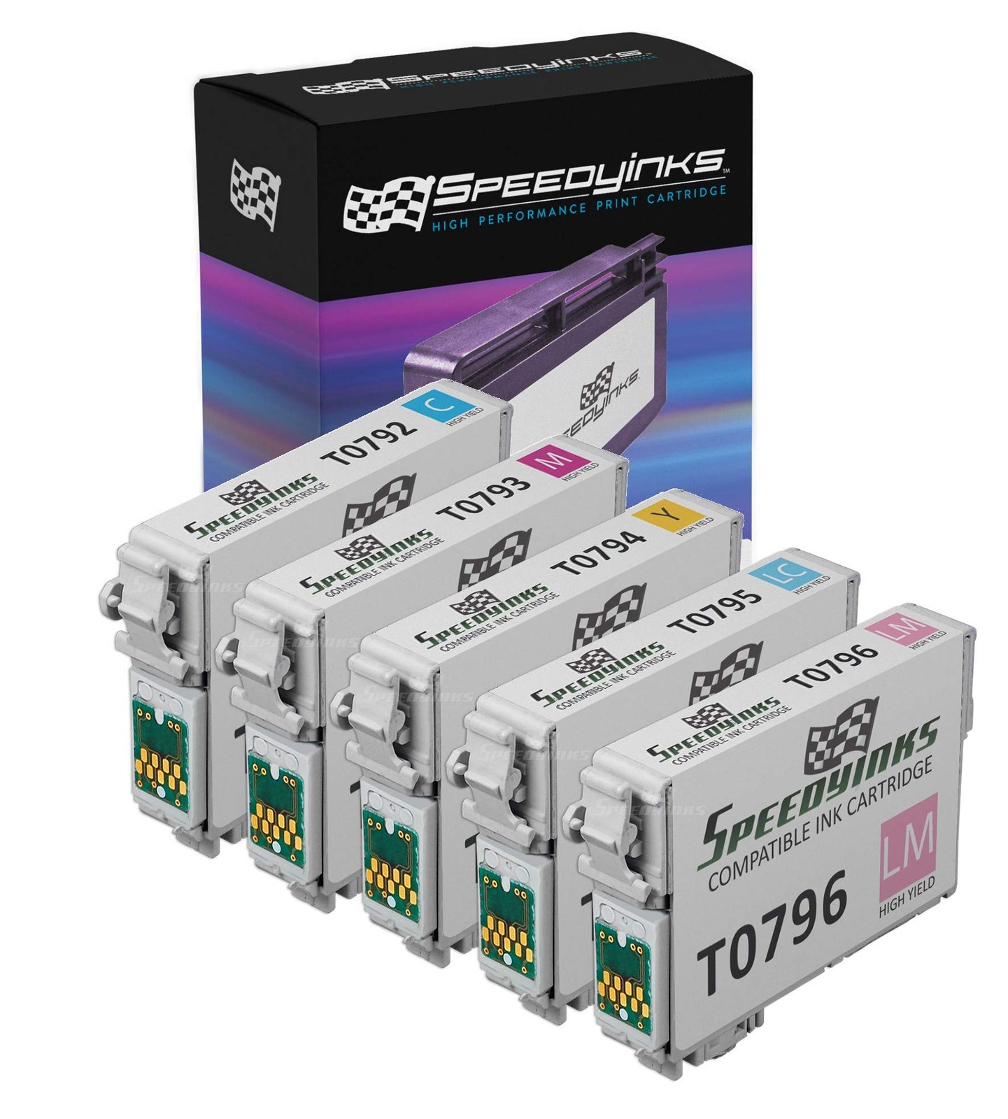 5PK Reman High Yield Color Ink Set for Epson 79 (1ea C,M,Y,LC,LM)