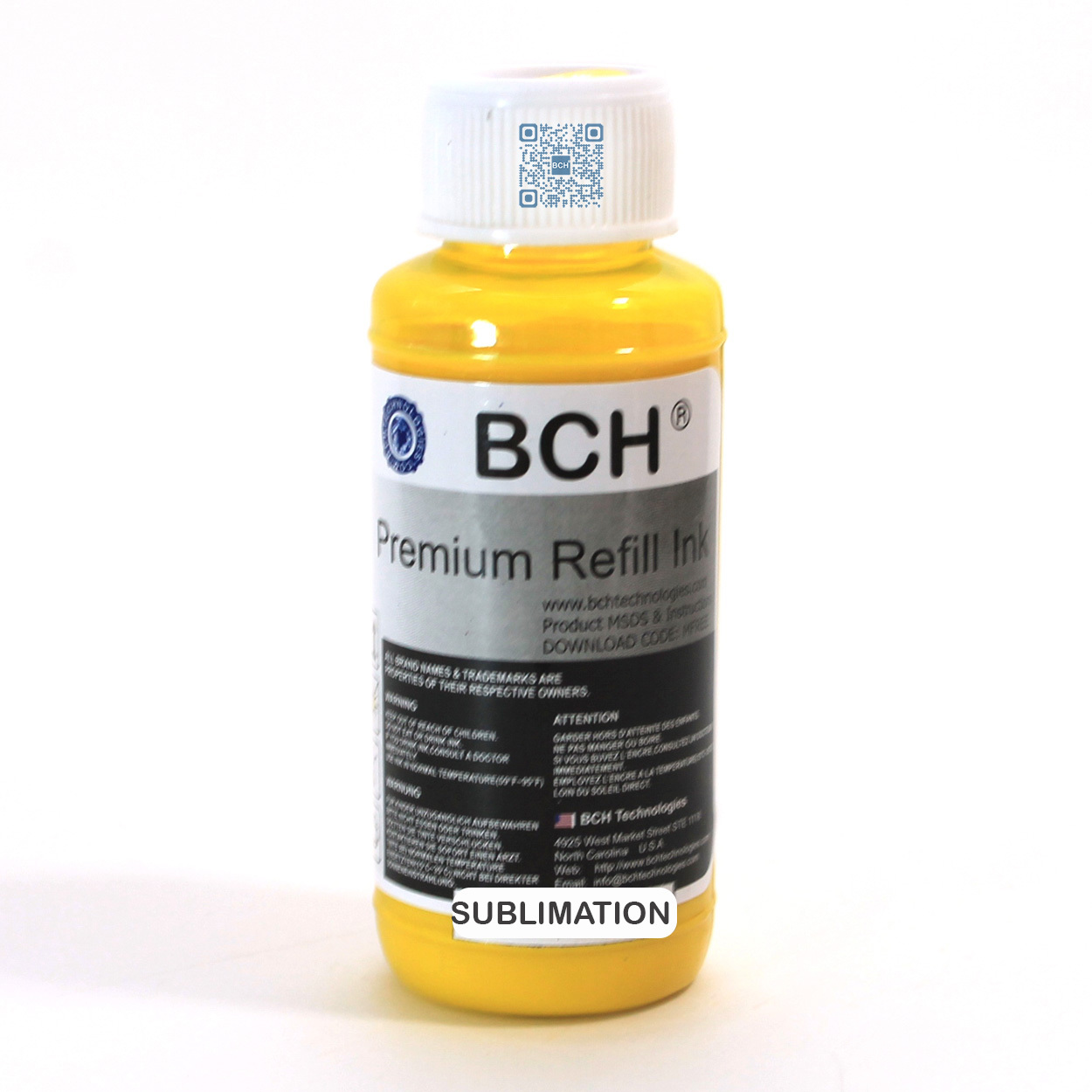 BCH Premium 100 ml Yellow Sublimation Ink for Epson (IS100Y-AE)