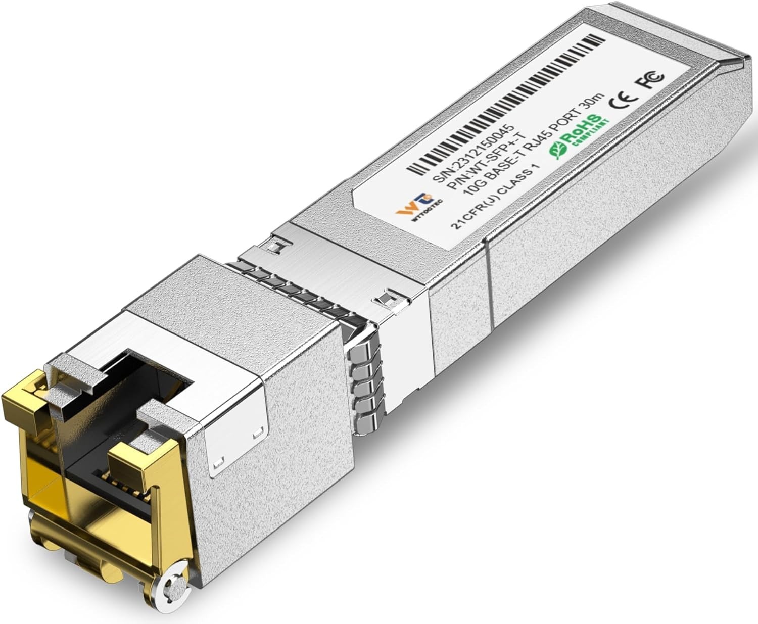 10G SFP+ to RJ-45 Transceiver, 1.25/2.5/5/10G-T 10G-T Realtek Chip, 1-Pack
