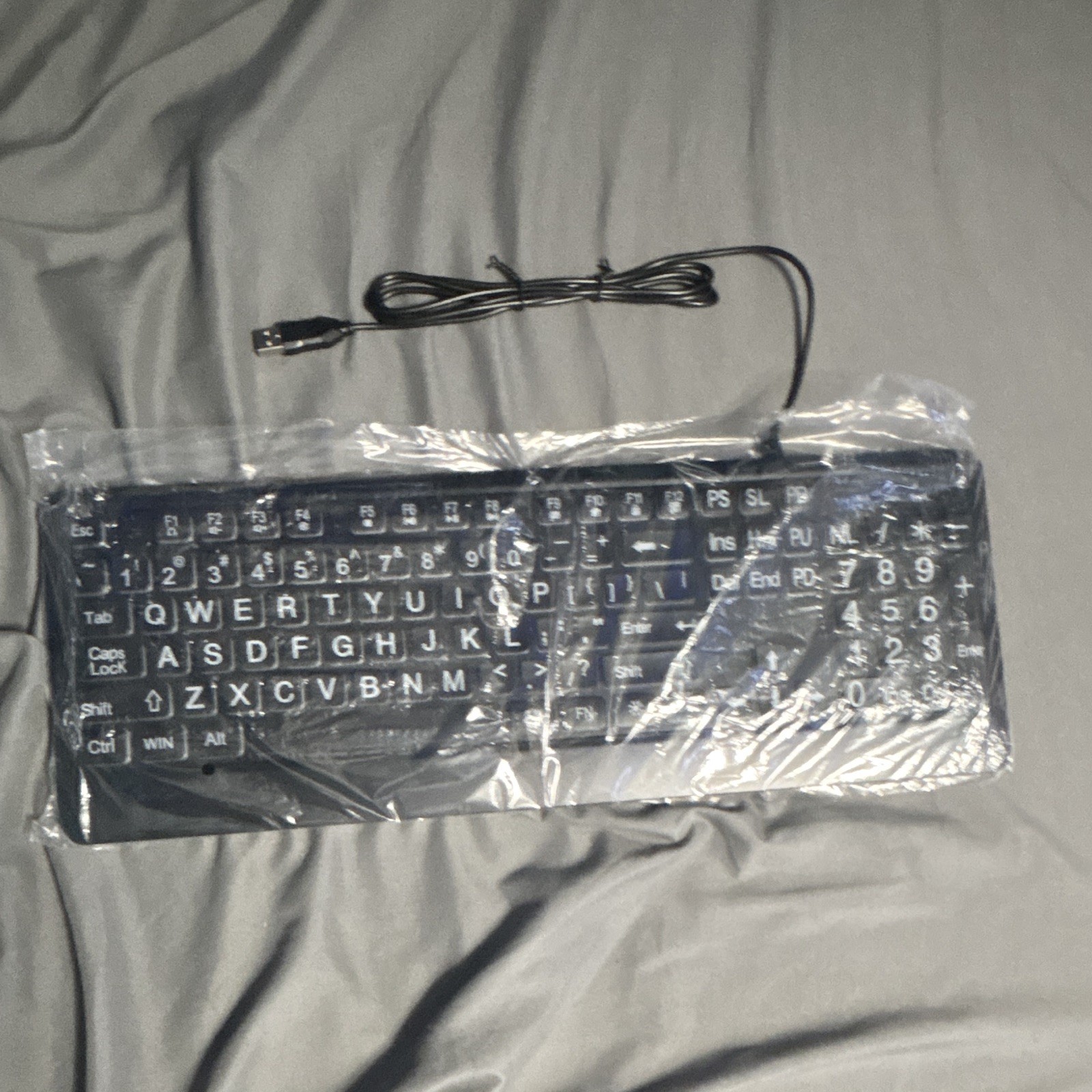 Compact Wired USB QWERTY English Mini Keyboard Black Plastic