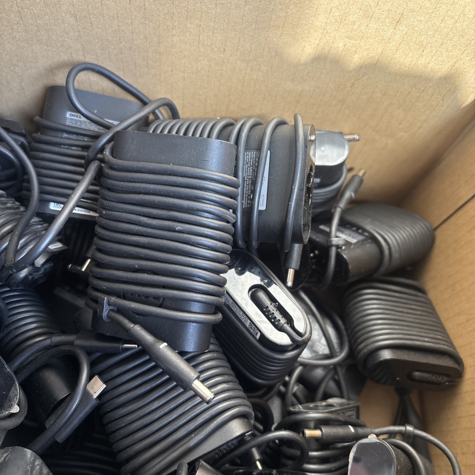 Lot Of 10x Genuine Dell 45W Small Pin Slim AC Adapter Charger With Cables
