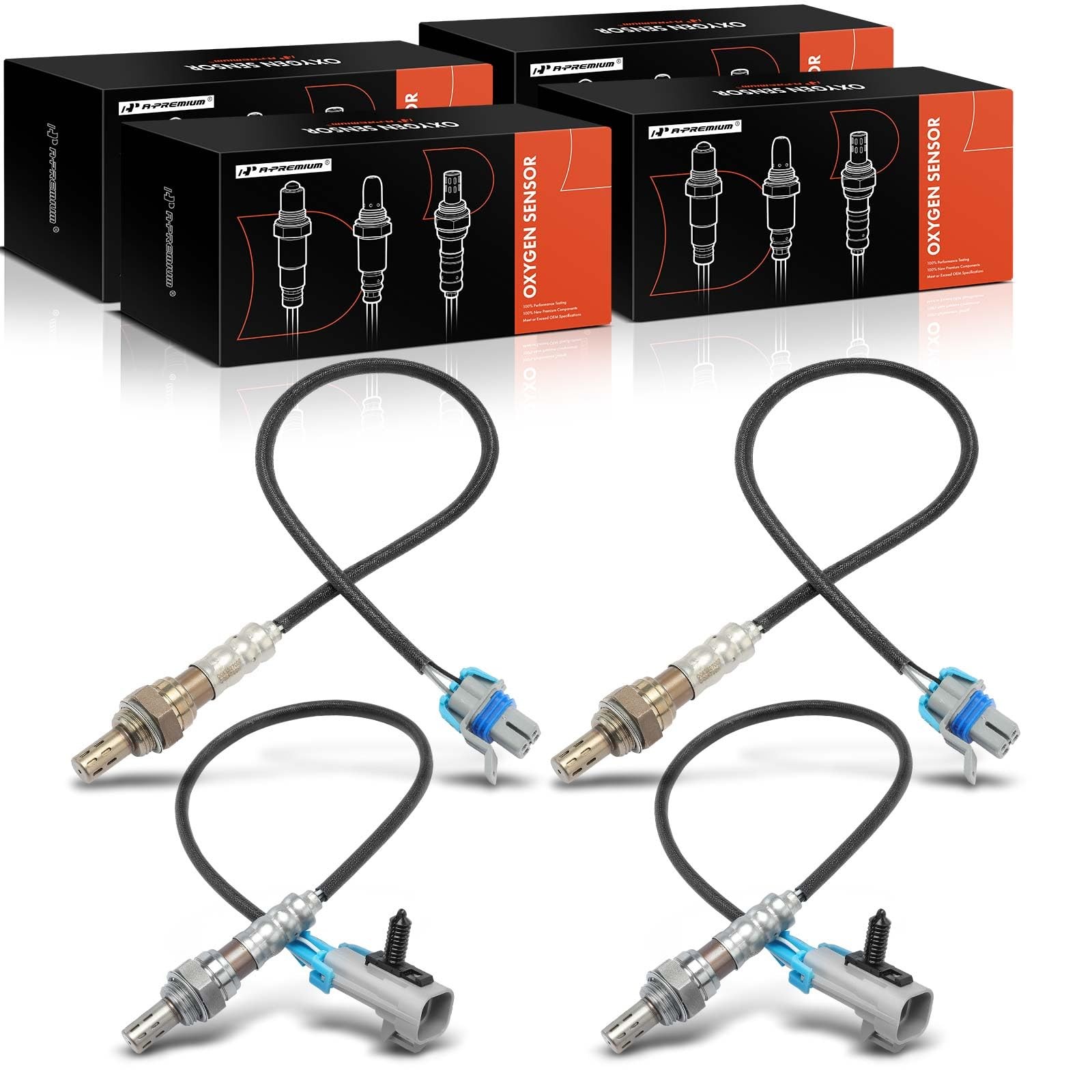 A-Premium Set of 4 O2 Oxygen Sensor (Upstream and Downstream) Compatible... 