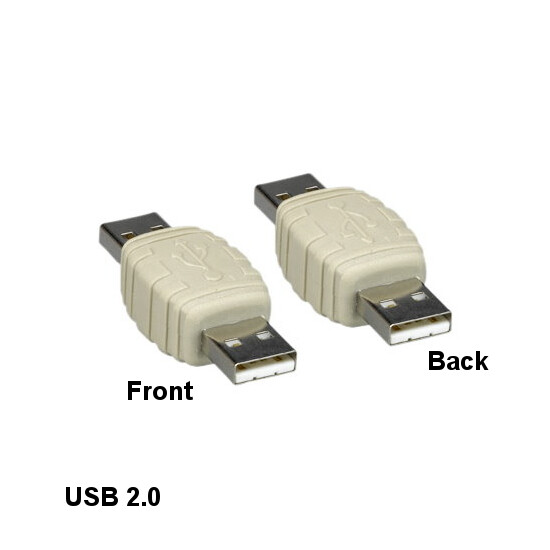 KNTK USB 2.0 Type A Male to Male Adapter Coupler PC Laptop HDD Charge Data