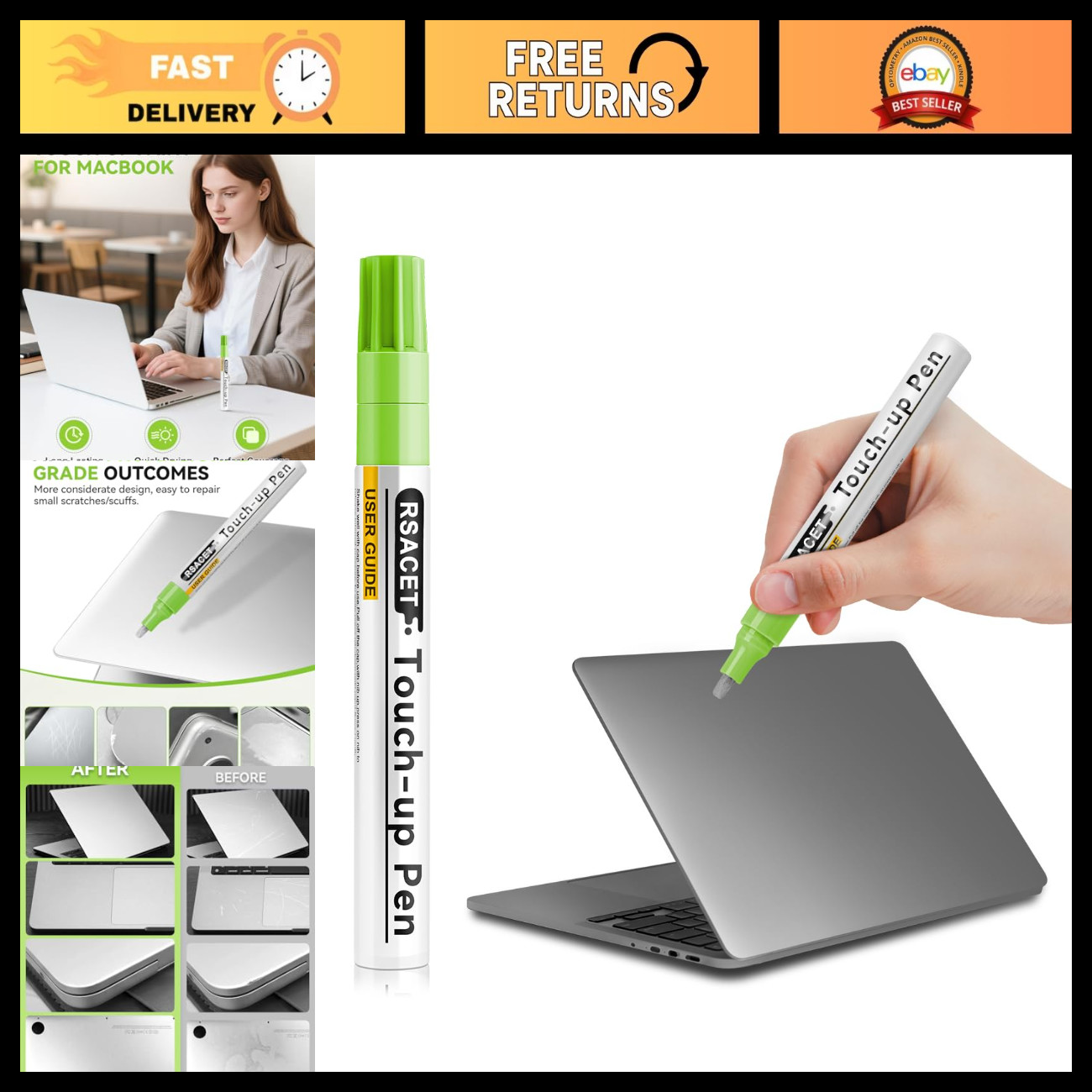 Touch Up Paint Pen for MacBook - Space Gray, Exact Color Match, Scratch Repair K
