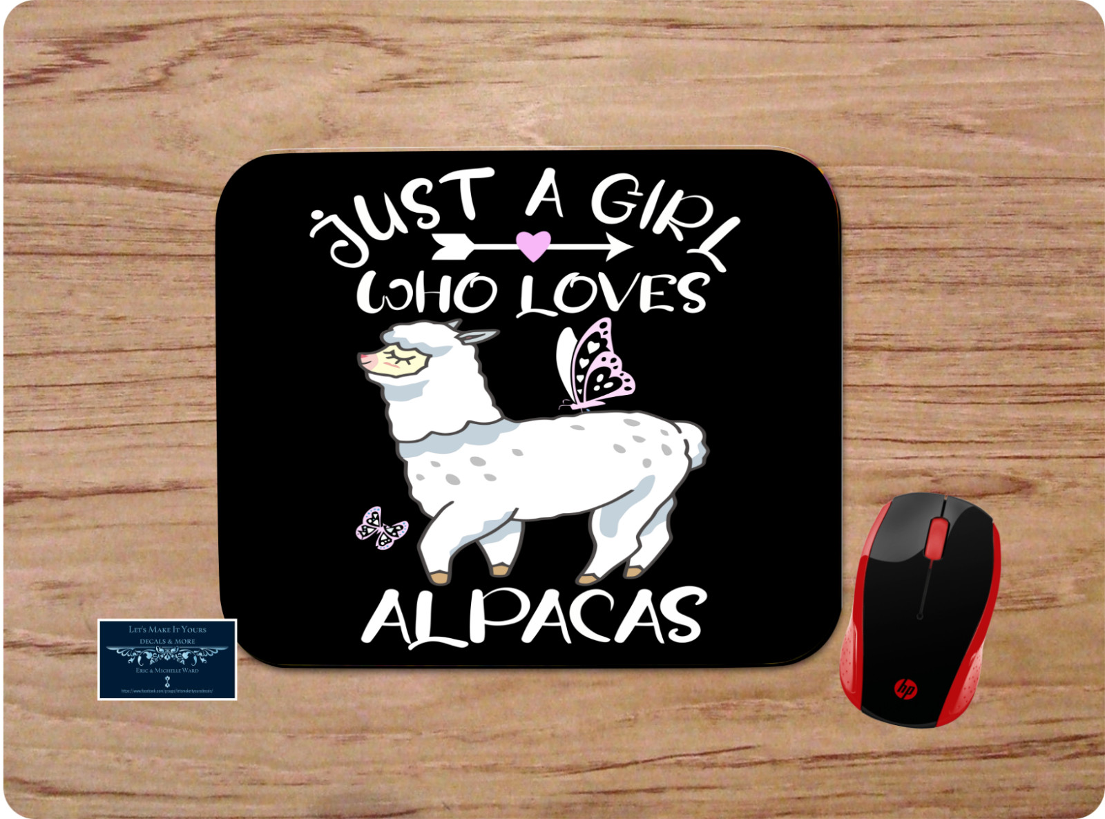 JUST A GIRL WHO LOVES ALPACAS CUSTOM MOUSEPAD DESK MAT HOME OFFICE GIFT