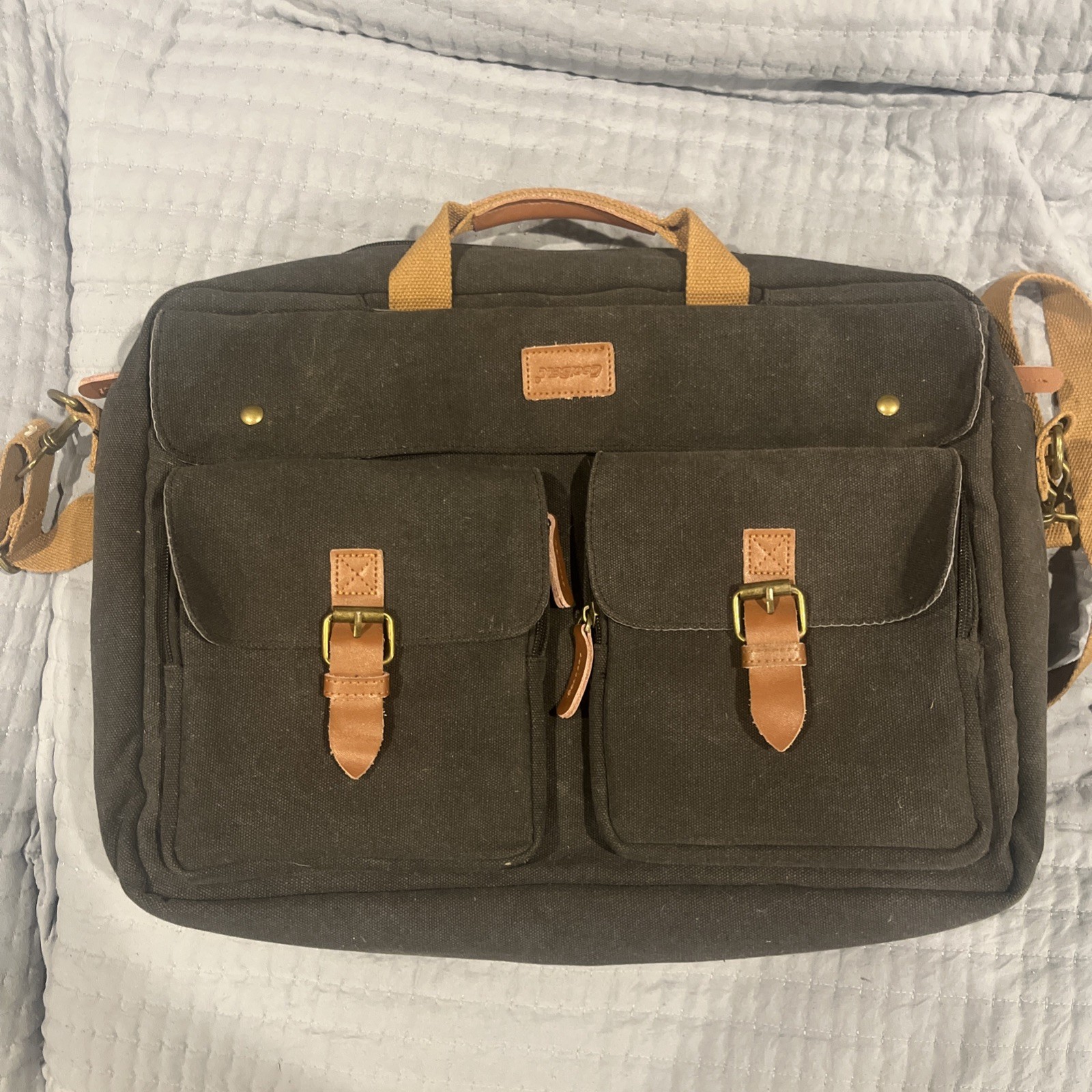 CoolBELL Convertible Backpack Messenger Shoulder Bag Laptop Case 17.3” Black