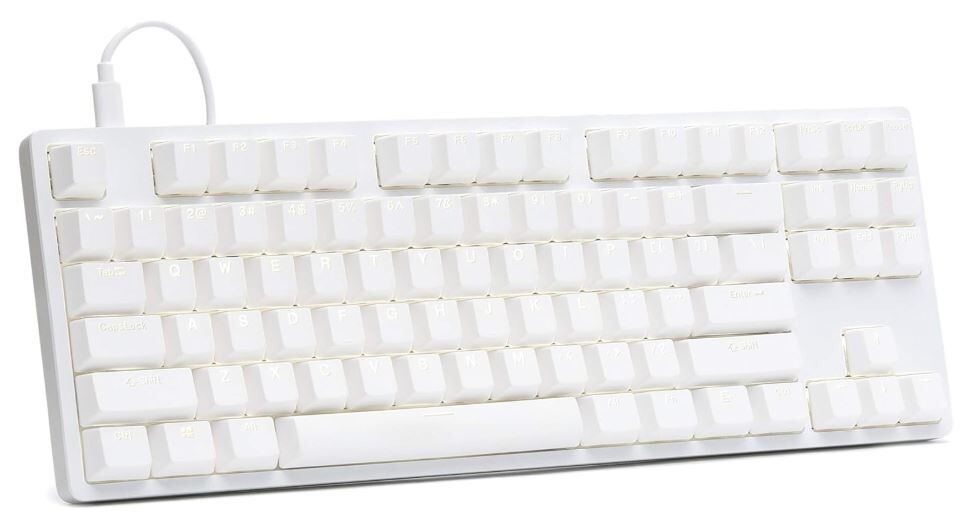 Drop ENTR Mechanical Tenleyless Keyboard, Anodized Aluminum Case, Silver/White