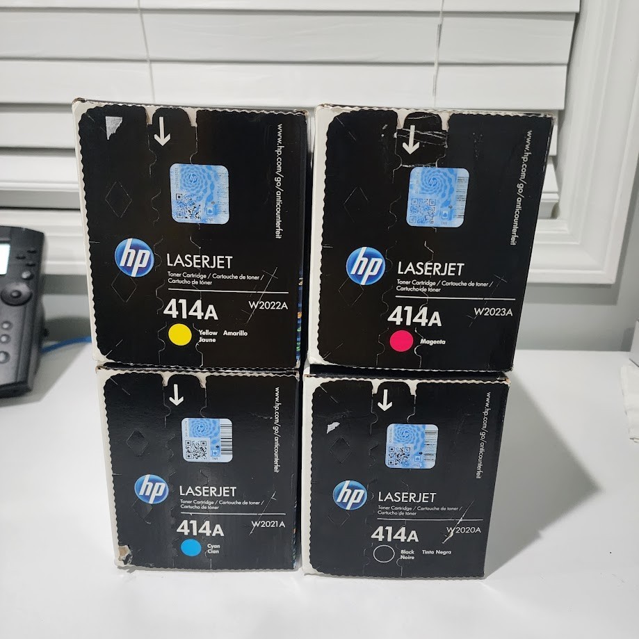 HP 414A Set | 4-Pack Original Toner Combo | All Four Colors Included