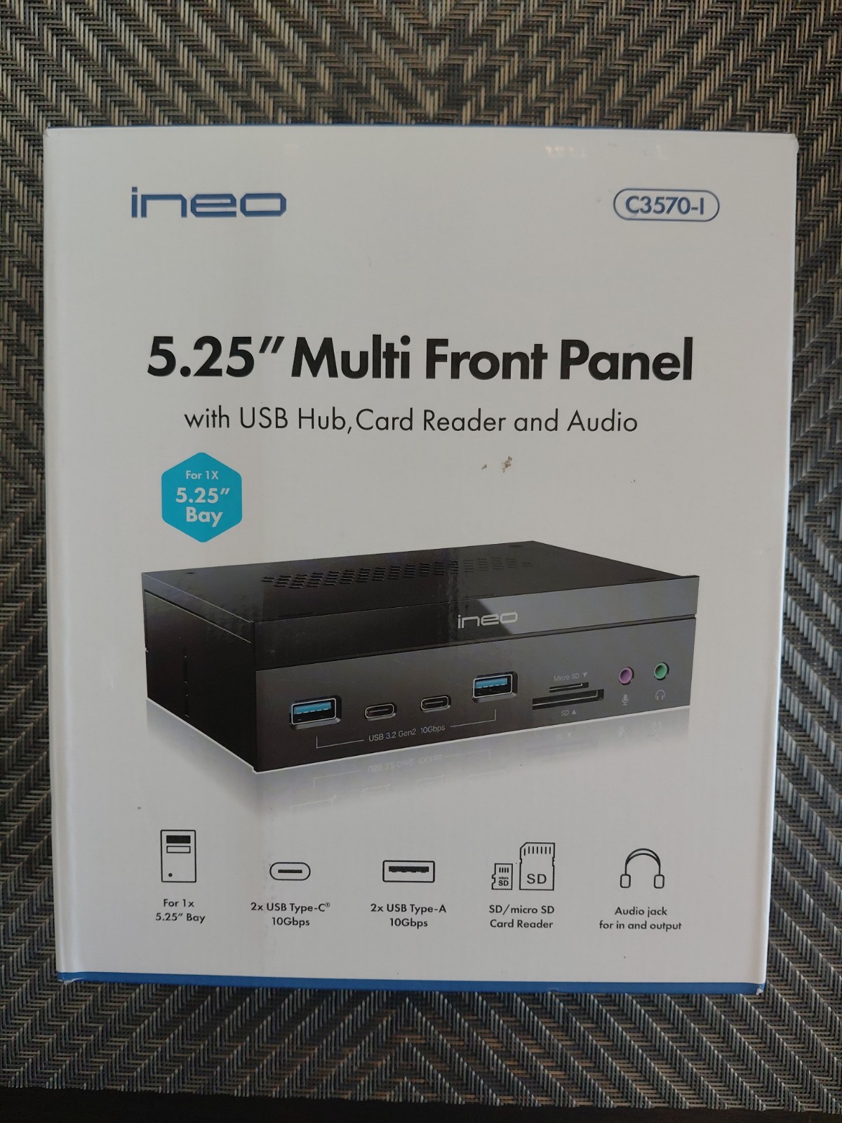 Ineo 5.25" 10Gbps Multi Front Panel Reader with USB, Card Reader And Audio