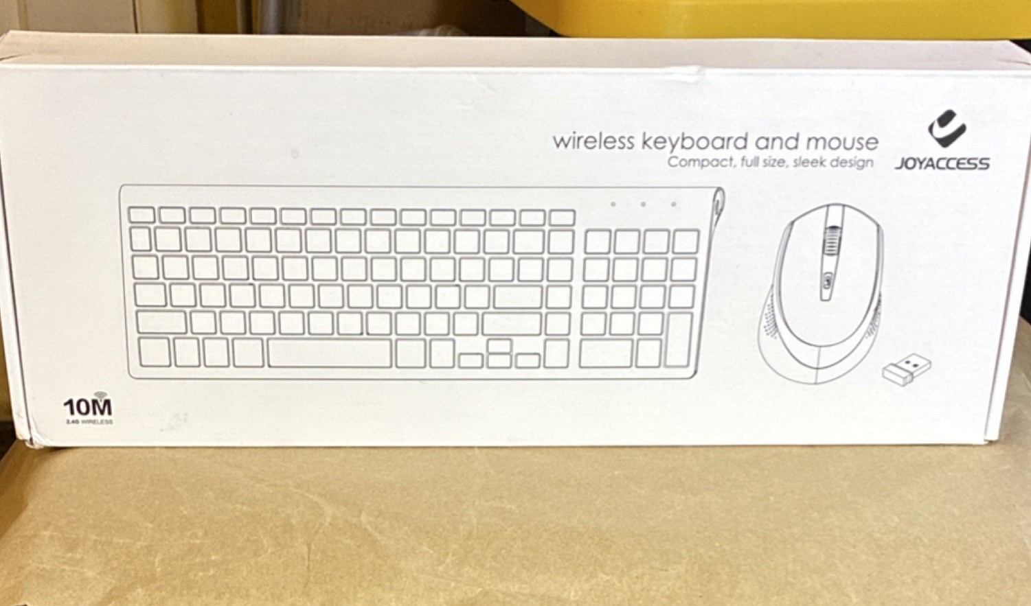 JOYACCESS Wireless Keyboard and Mouse, Compact Full Size, Quiet Click, White