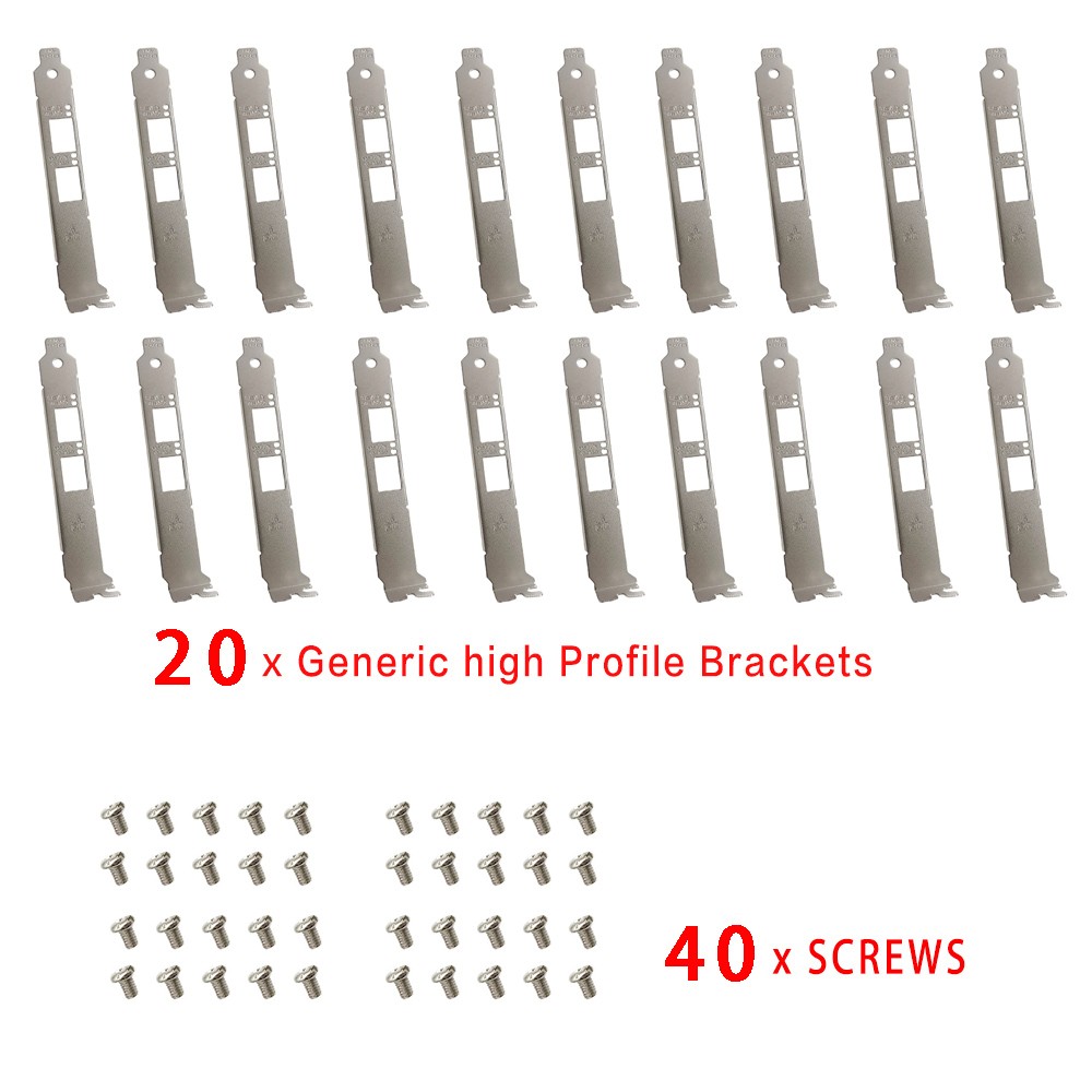 20pcs Long High Profile Brackets for Intel X710-DA2 X520-SR2 X520-LR2 X520-DA2