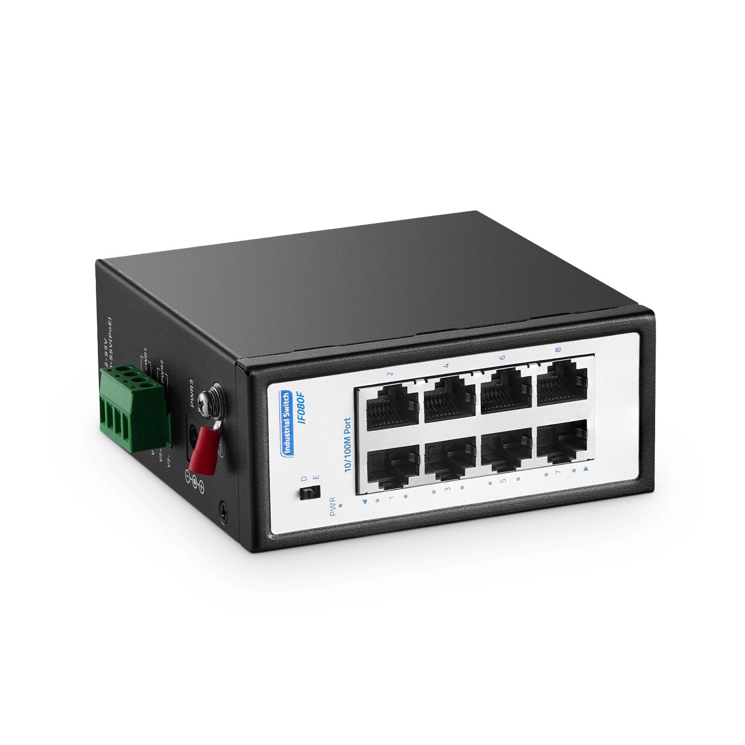 8 Port Mini Industrial Network Switch 10/100Mbps Din Rail Wall Mount IP30