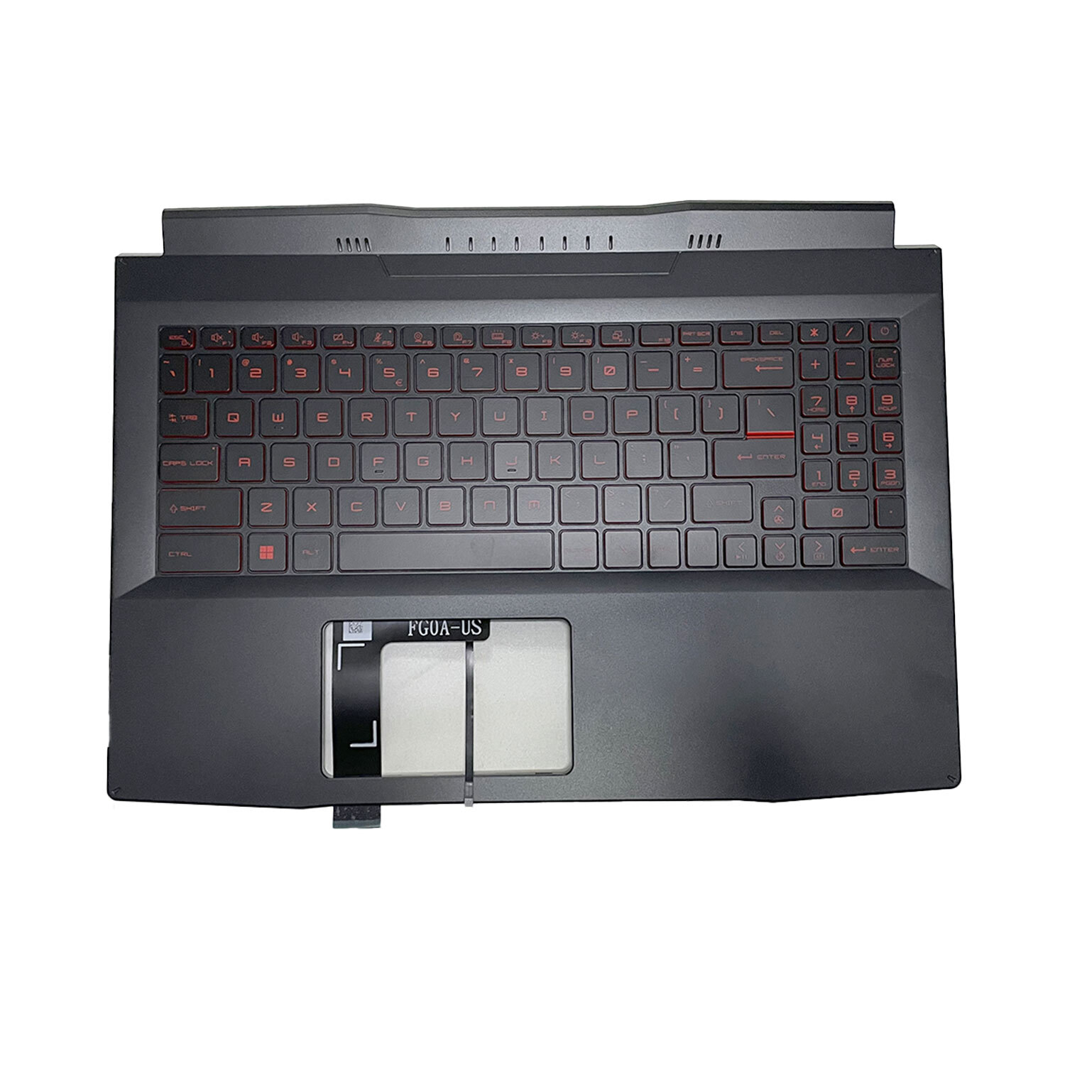 For MSI Katana GF66 MS-1581 MS-1582 Upper Case Palmrest Red Backlit US Keyboard