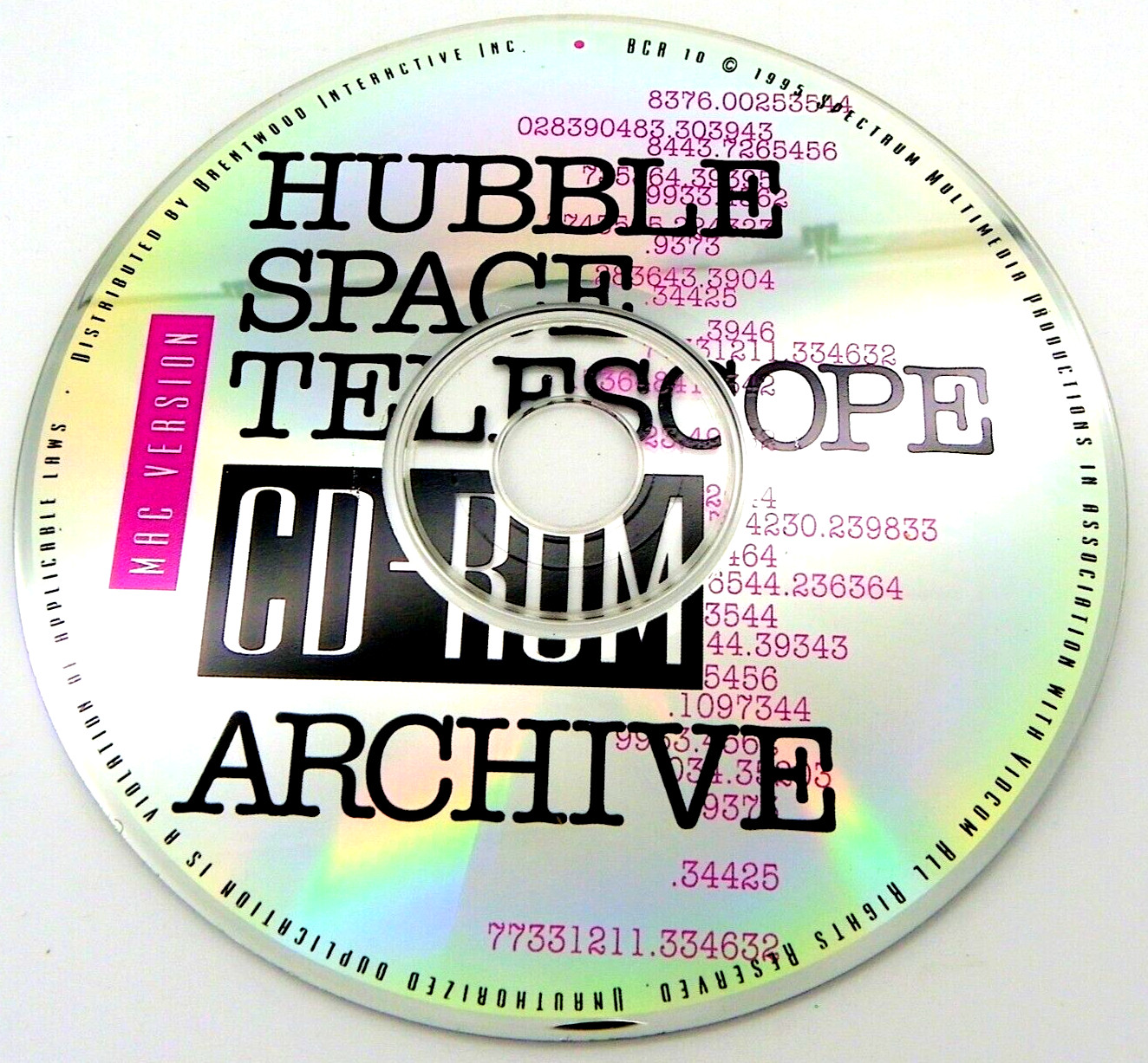 Hubble Space Telescope Space Explorer CD-ROM Archive Mac Version 1995 Disc Only