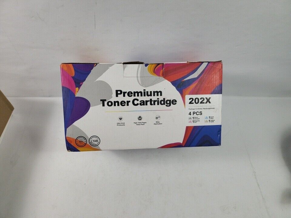 Premium Toner Cartridge 202X 4 pcs Black Cyan Magenta Yellow sealed New.       6