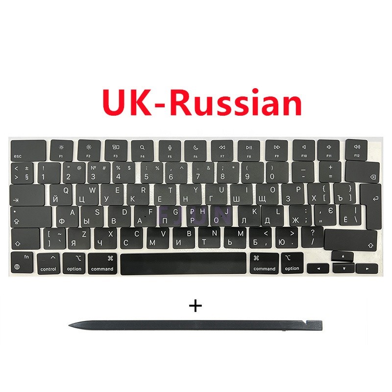 New Keyboard UK-Russian Layout Keys Keycaps For MacBook Pro 14" M3 A2992 2023