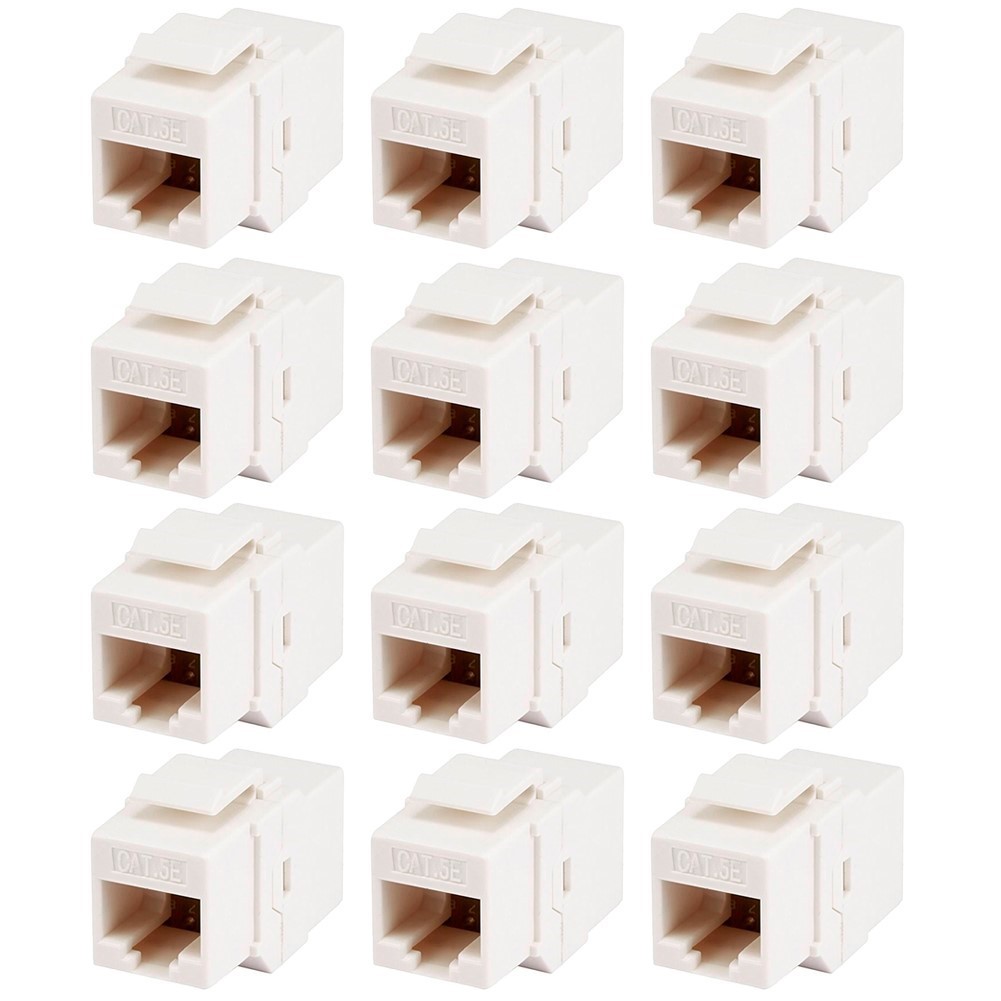 12x Cat5e RJ45 Network LAN Ethernet Keystone Jack Coupler Cable Joiner Connector