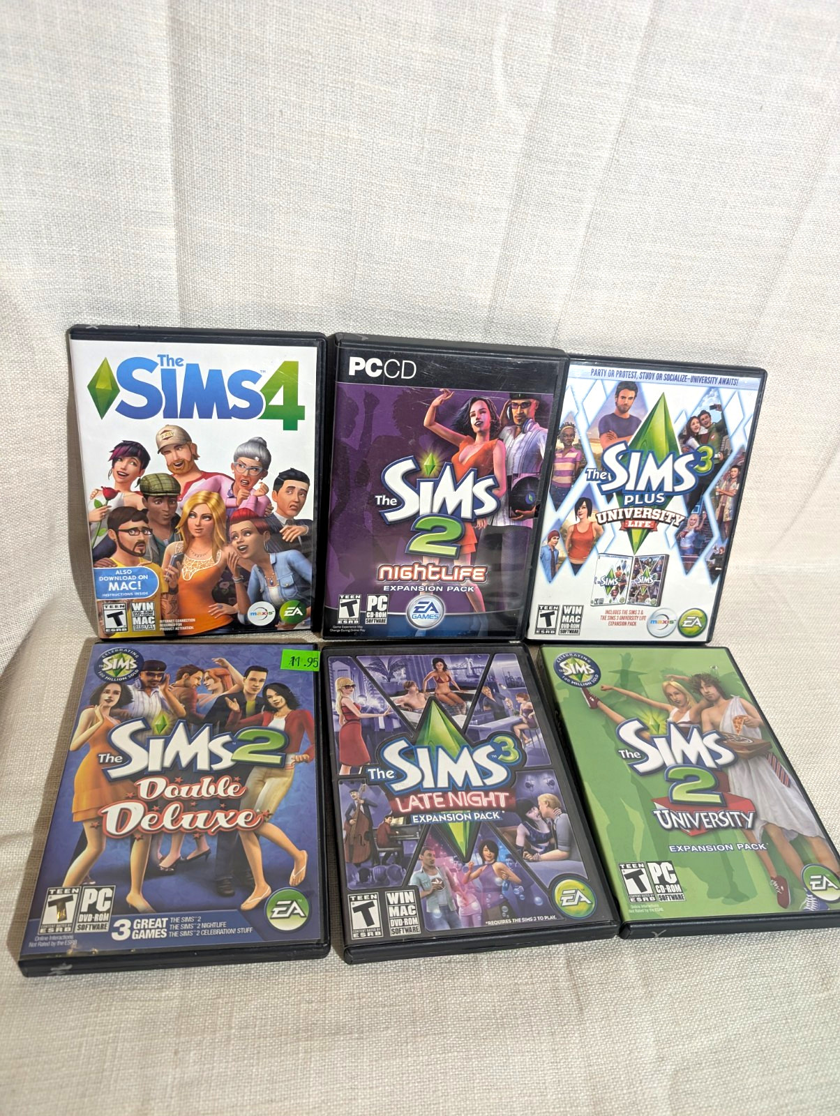 EA The Sims PC/Mac CD Game Lot: Sims 4, Sims 2 Nightlife Double Deluxe & Sims 3
