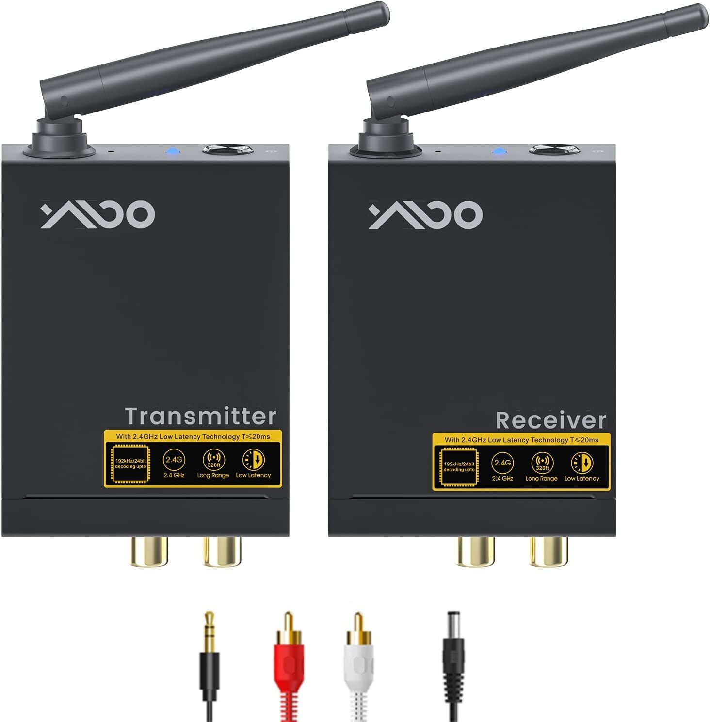 Ymoo Wireless Audio Transmitter Receiver Kit 2.4Ghz Rca 320Ft Range 48Khz