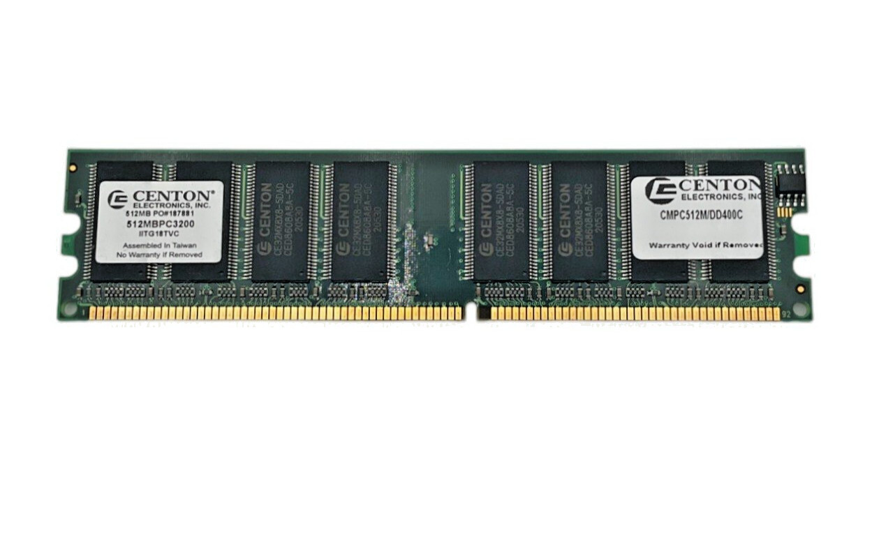 Centon CMPC512M/DD400C 512MB DDR PC3200 400MHZ 184-Pin Desktop Memory RAM 