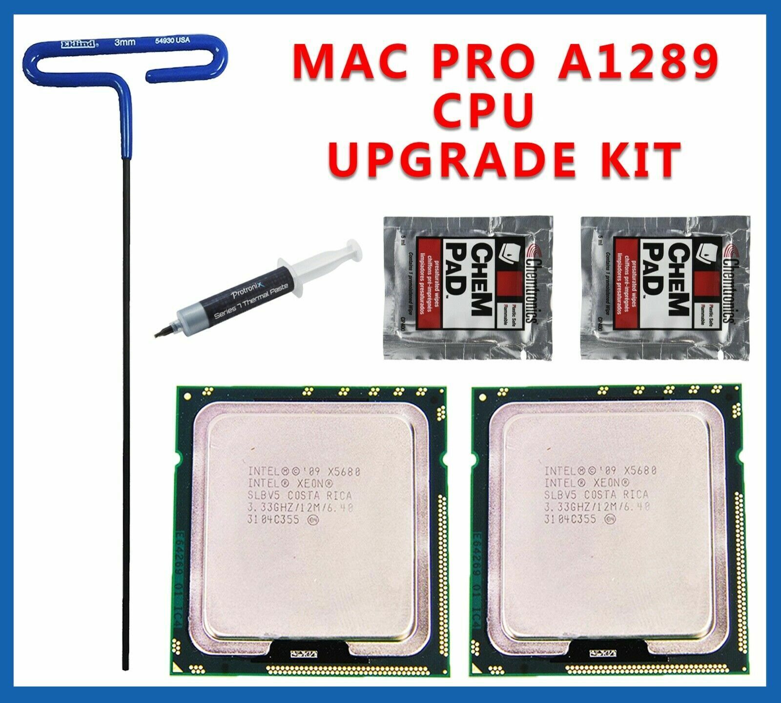 12 Core X5680 x2 3.33Hz XEON CPUs 2010 2012 Apple Mac Pro 5,1 upgrade kit twelve