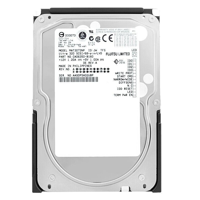 Hard Drive Fujitsu MAT3073NP 73GB 10000RPM 68PIN 3.5" inch