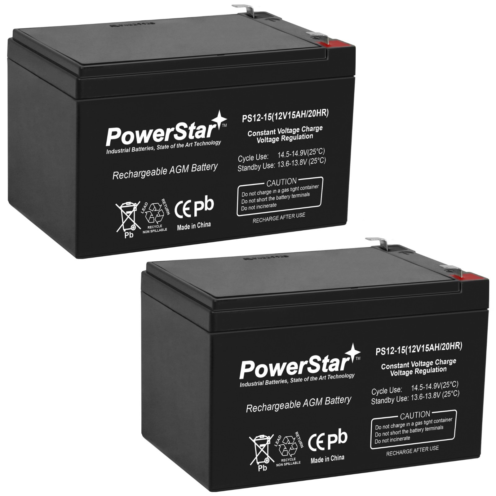 2X 15AH 12V SLA Battery for F2 TERMINAL APC BackUPS Pro 650 BK650M 1000 B-655