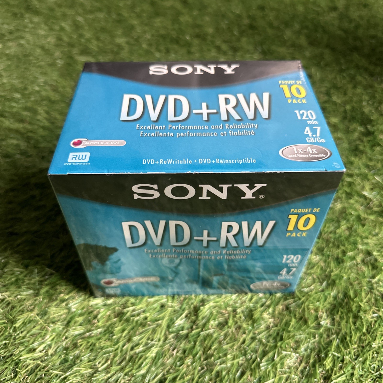 Sony DVD+RW 4.7GB 120 Min 1x-4x AccuCORE Rewritable Discs 10-Pack New Sealed