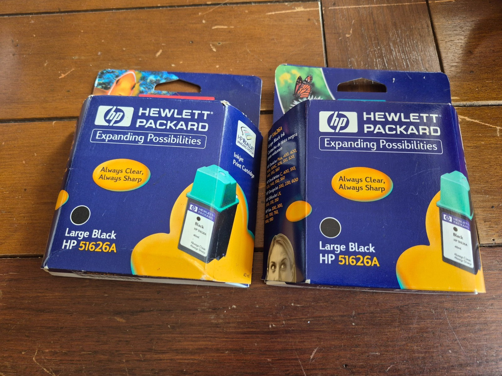 HP 51626A Ink Cartridge Large Black OEM New Old Stock Expired 2001 Sealed