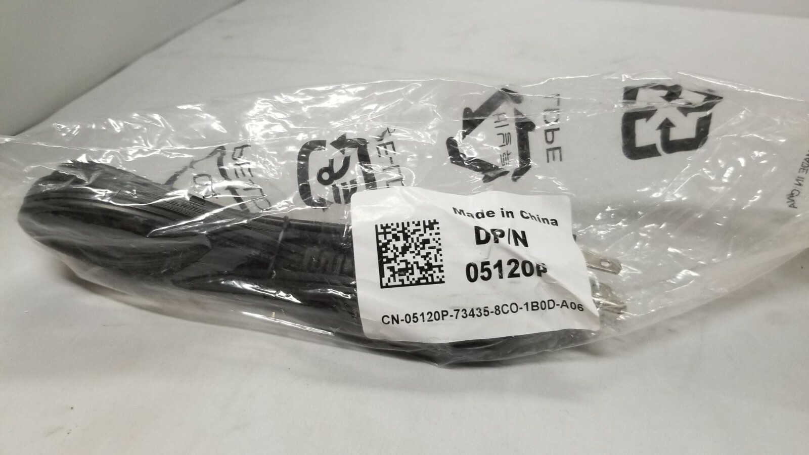 LOT OF 10 . Dell DP/N 05120P Power Cord Cable 3 Prong 6ft Computer Monitor