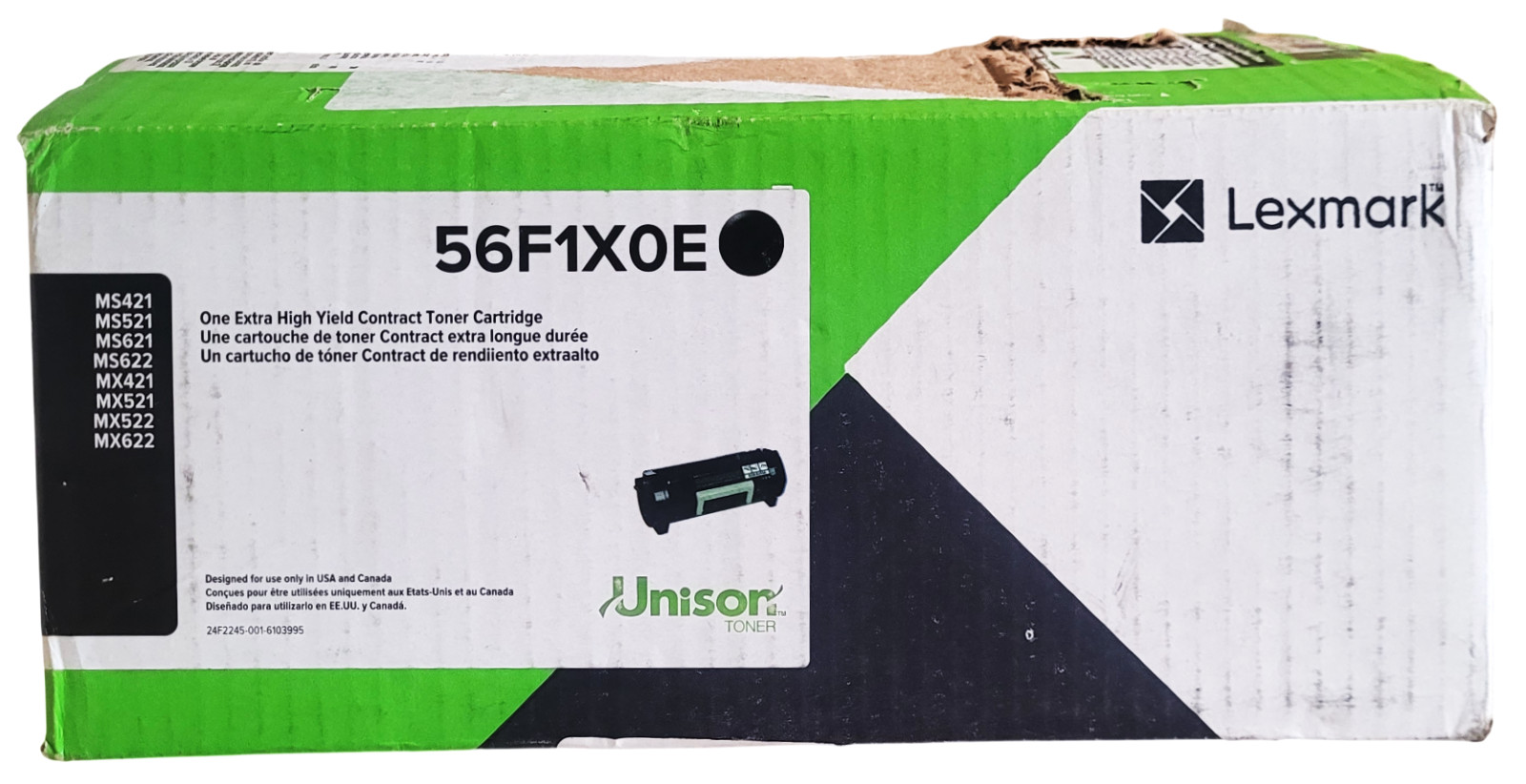 Lexmark 56F1X0E Black Extra High Yield Toner Cartridge New Sealed-Open Rough Box