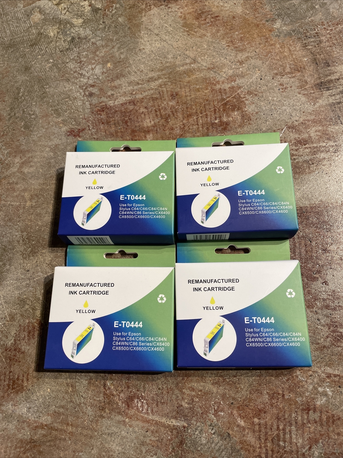 E-T0444 Yellow Remanufactured Ink Cartridge For Epson Stylus 4 Pc Set