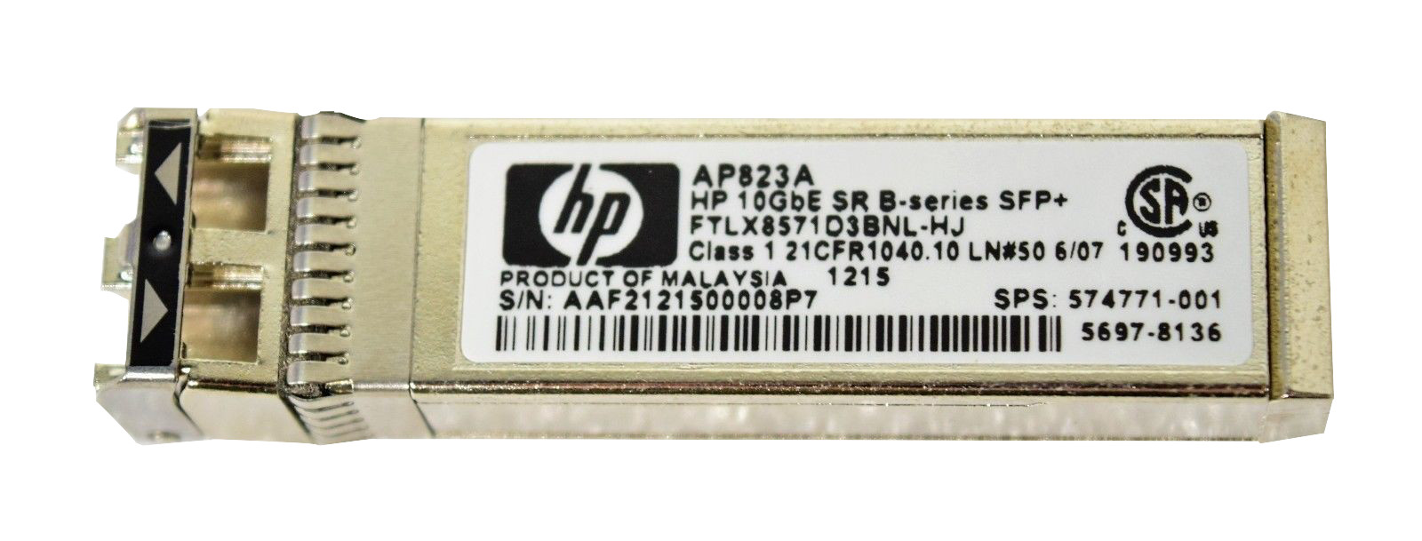 AP823A I Genuine HP 10GbE Short Wave SFP+ Module - 1 x 10GBase-SW Transceiver