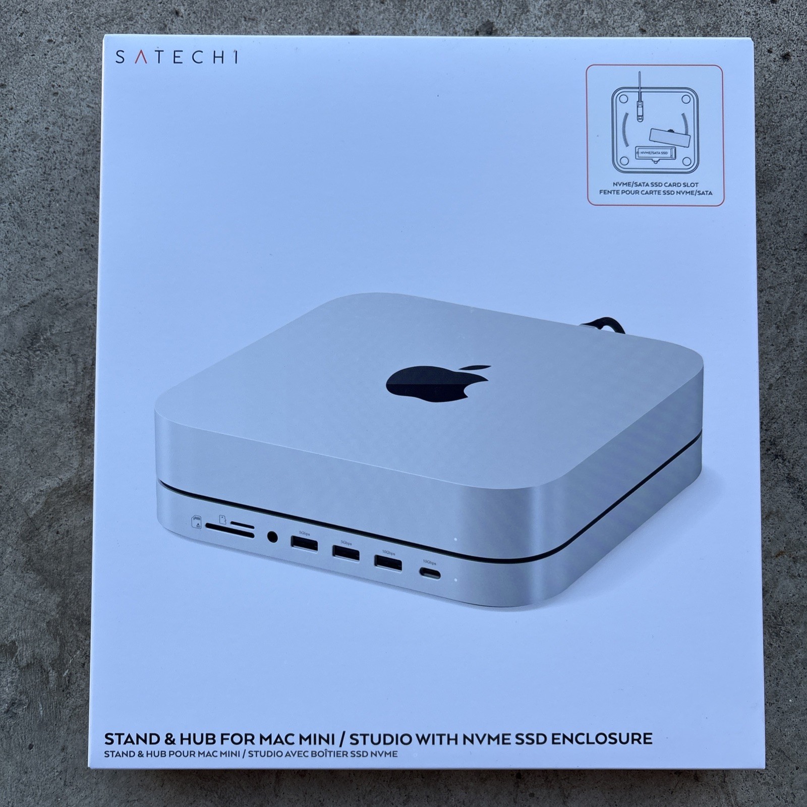 Satechi Mac Mini M2 M1 Hub Stand NVME SATA SSD Enclosure USB-C Docking Station