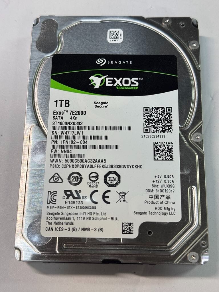 Seagate 1FN102-004 ST1000NX0303 1TB 7.2K RPM 6Gbps SATA-600 2.5"SFF Server Drive