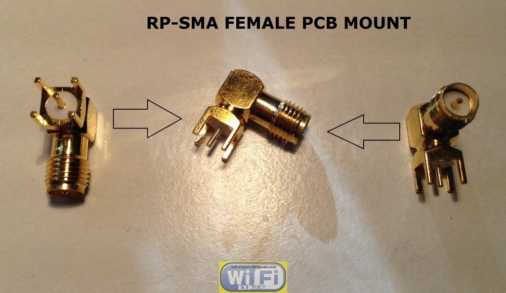 1 x PCB Mount RP-SMA Female Right Angle Coaxial Gold RF Connector Adapter USA