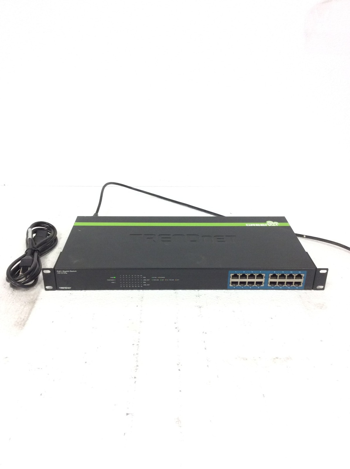 TRENDnet TPE-TG160G 16 Port Rack Mountable Ethernet Switch w/ Rack Ears, WORKING