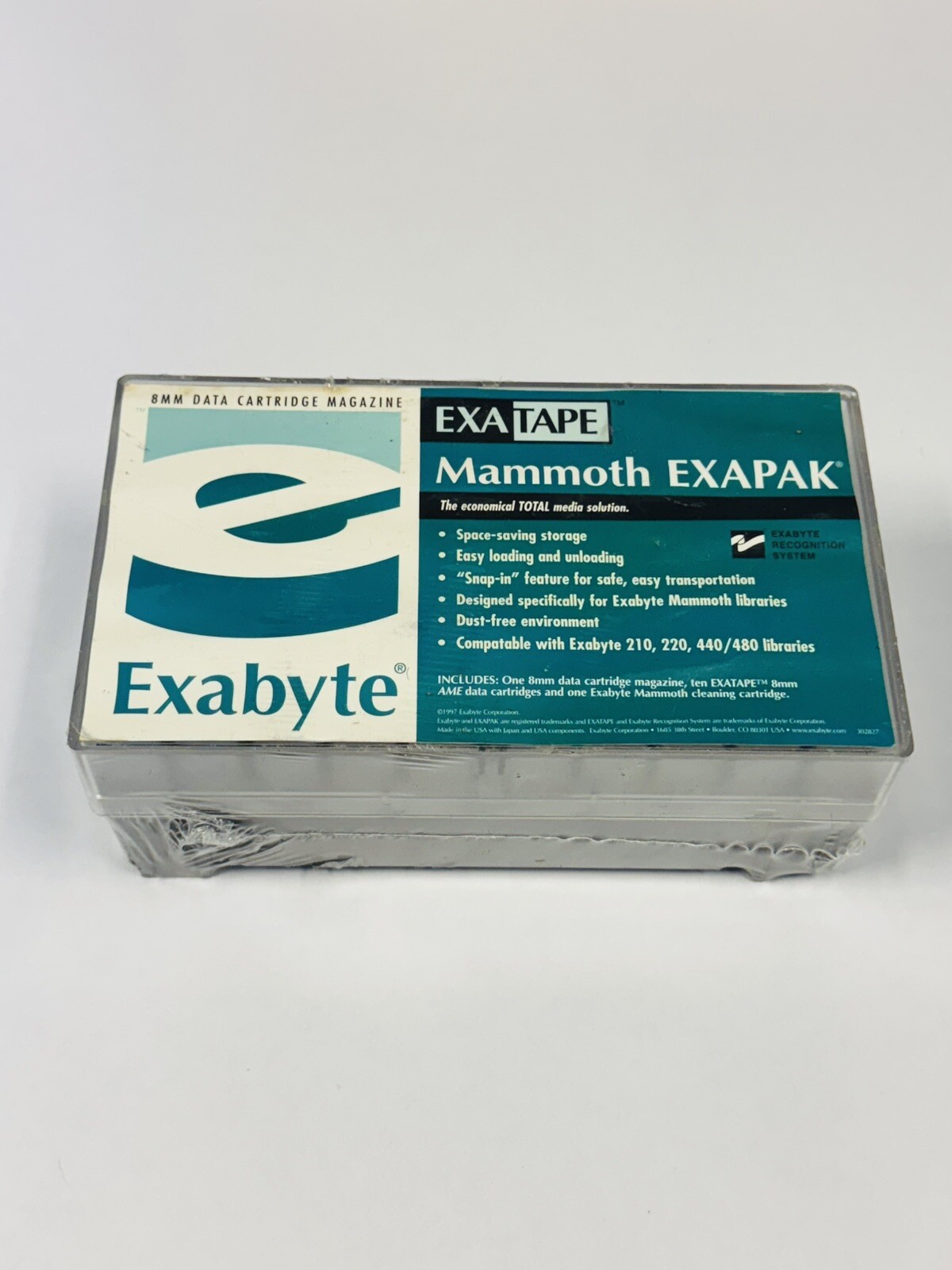 Box Of 10 Exabyte Mammoth Exapak 8mm Data Cartridge Magazines 170m AME