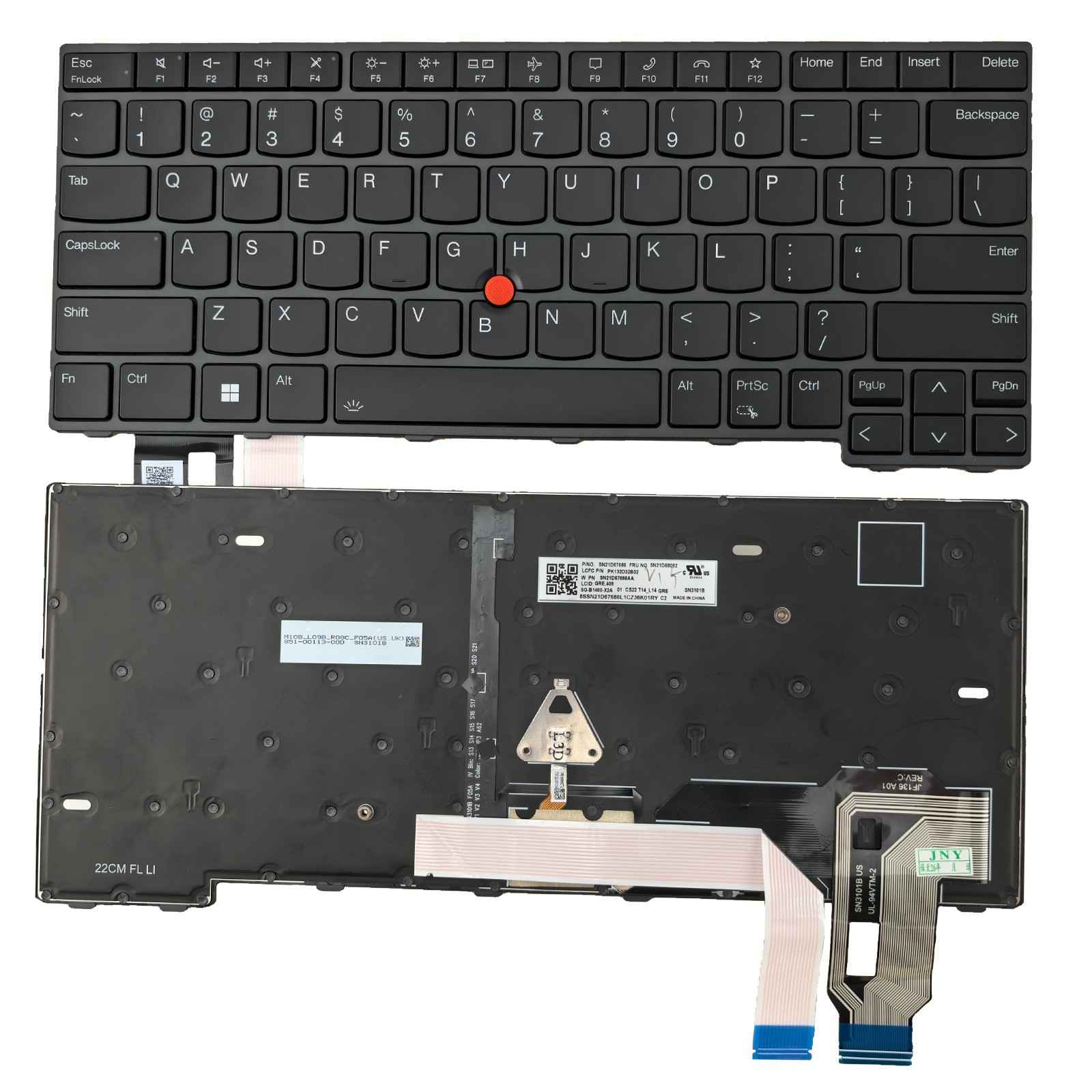 Genuine L14 Gen 3 Gen 4 US Backlit Laptop Keyboard for Lenovo ThinkPad w/Pointer
