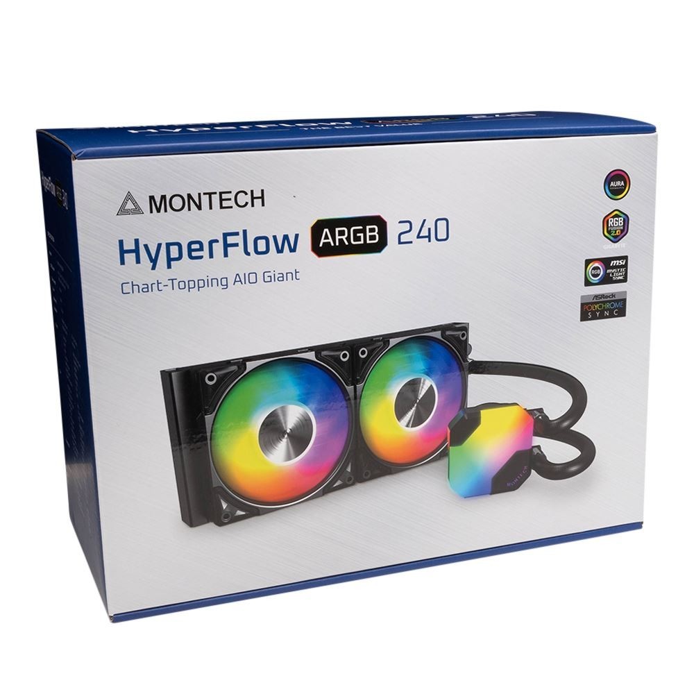 Montech HyperFlow ARGB 240 AIO CPU Liquid Cooler Kit Intel & AMD Compatible NIB