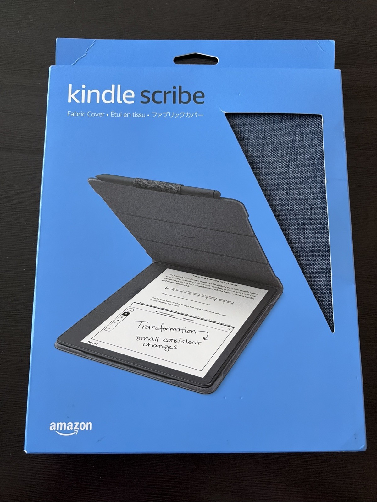 Amazon Kindle Scribe Fabric Folio Cover w/ Magnetic Attach - Denim *NEW*