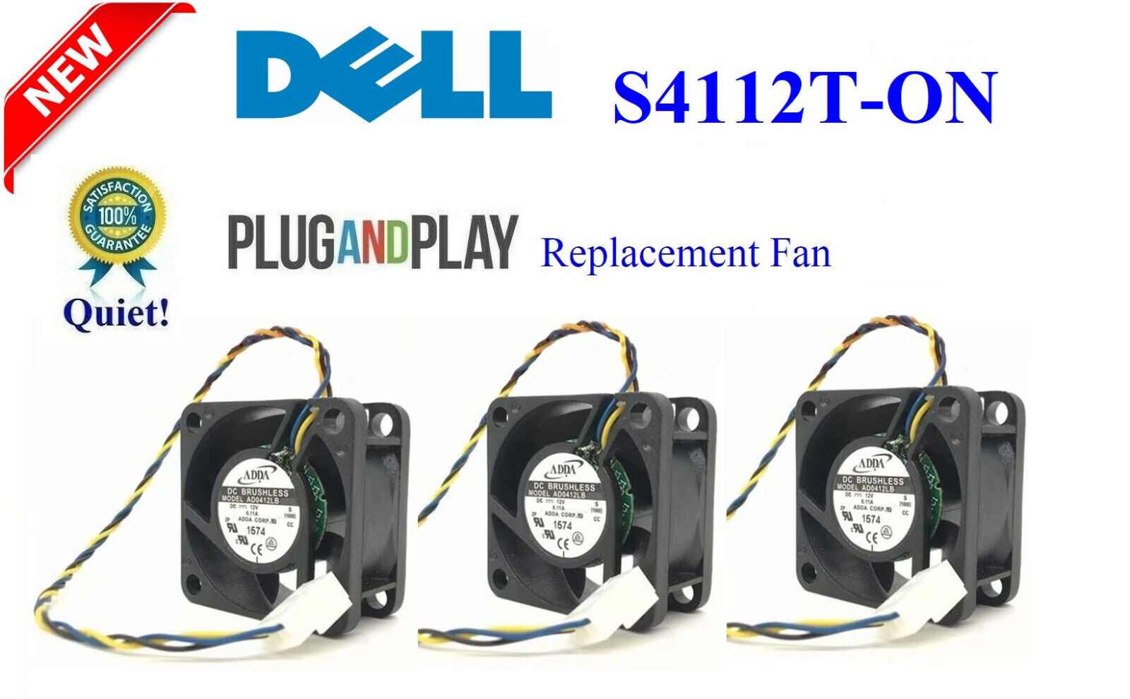 3x Replacement fans for Dell EMC PowerSwitch S4112T-ON S4112F-ON