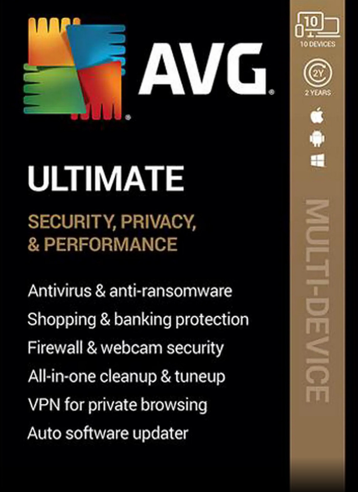 AVG ULTIMATE 2026 10 Devices 2 Years Internet Security New Retail Ships Fast 