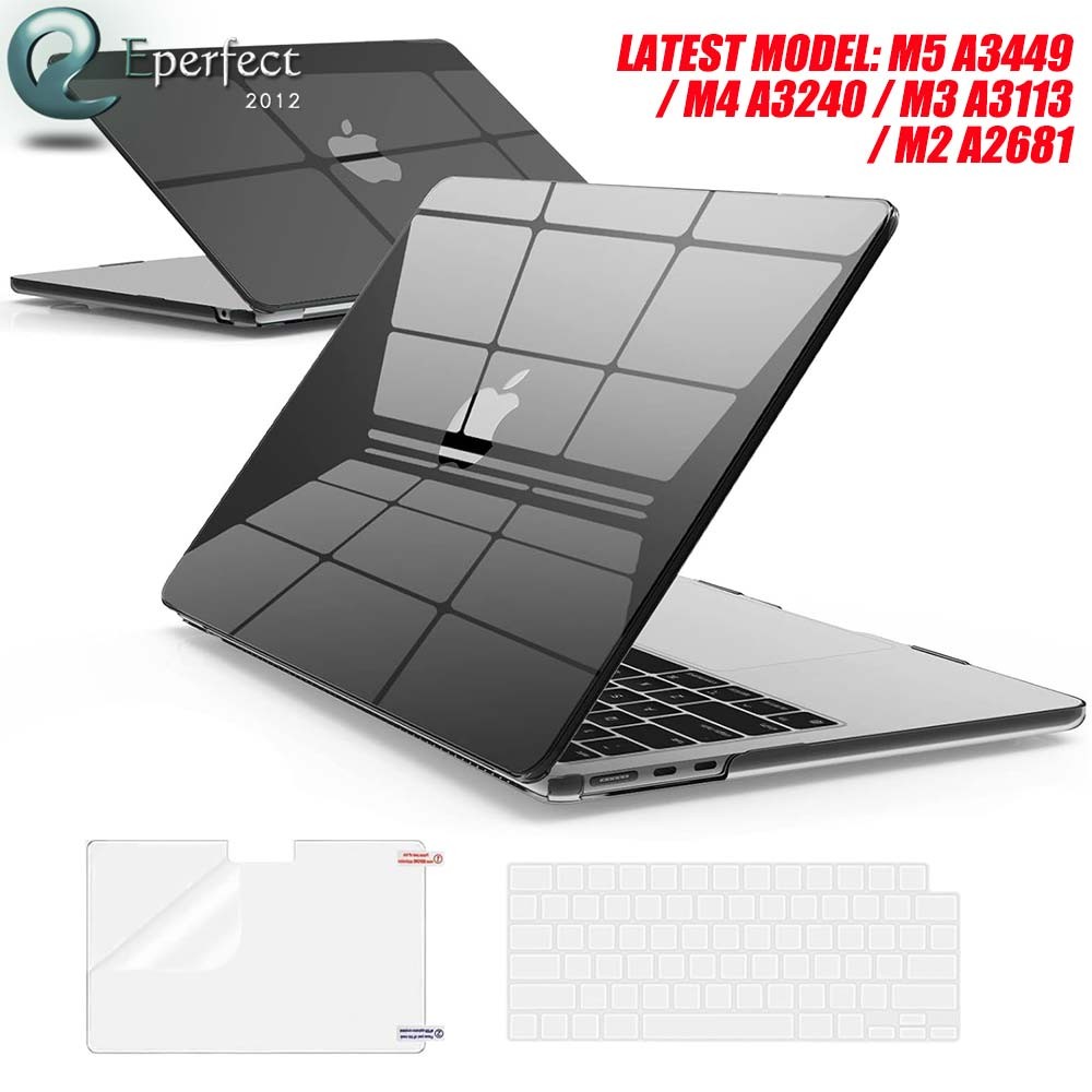 Crystal Black Hard Shell Case for MacBook Air 13" + Keyboard Cover + LCD Film