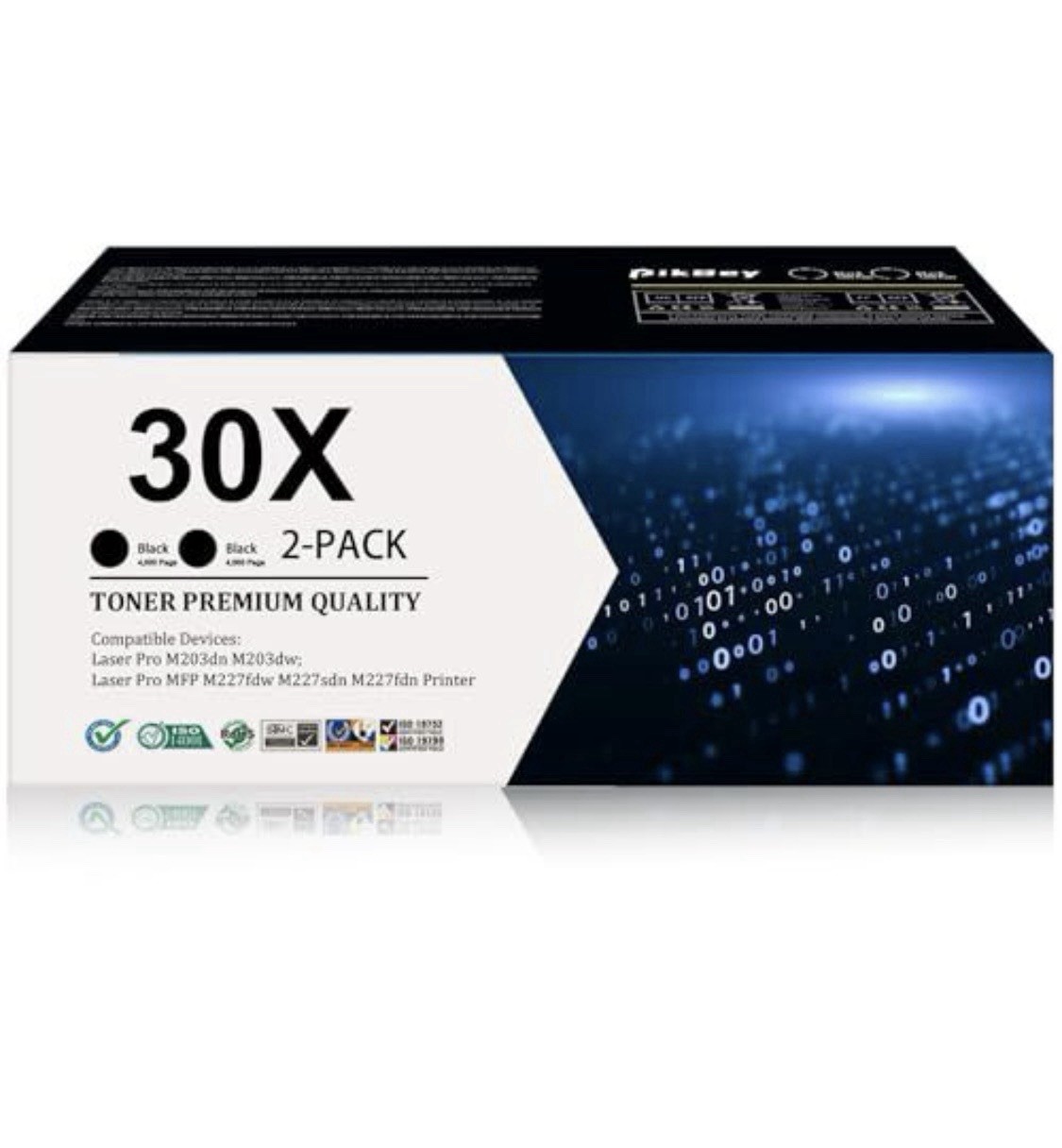 30X Black High-Yield Toner Cartridge 2-Pack Replacement for HP 30X 30A Black ...